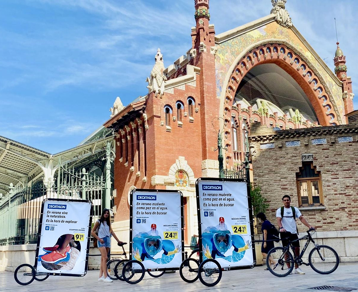 Campaña de publicidad en bicicletas en Madrid